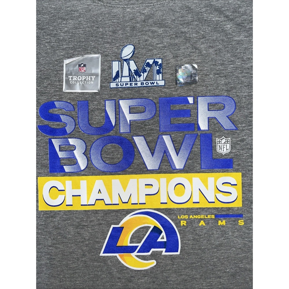 Los Angeles Rams Nike Super Bowl LVI Champions T-Shirt Heather Gray XLARGE
